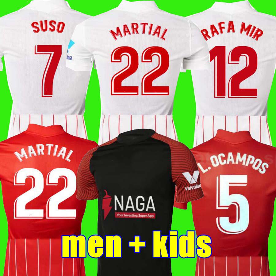 

21 22 soccer jersey GOMEZ RAKITIC L.OCAMPOS NAVAS SUSO MUNIR Y.EN-NESYRI 2021 2022 Men Kids Kits football shirts Martial Rafa Mir LAMELA Diego Carlos sevillaS, 3rd kids
