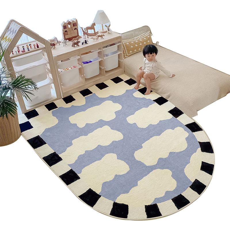 

Carpets Nordic Ins Style Irregular Shape Rug Cloud Carpet Baby Room Play Mat Plush Door For Bedroom Decoration Teenager