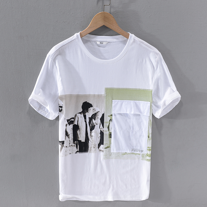 

2021 New France Style Brand Linen T-shirt Fashion White Shirt for Men Casual Comfortable t Shirts Male Loose Solid Tshirt Mens H5kr