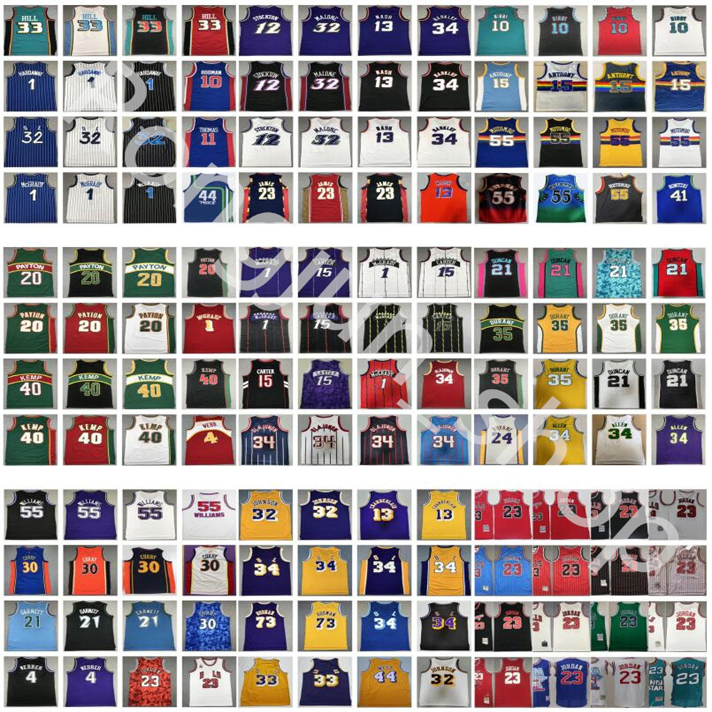 

Mitchell Ness Retro Basketball Jersey Rodman Mutombo Iverson Williams Webber Olajuwon Stockton Carter McGrady Hardaway Payton Kemp Durant Curry Bogues Bibby Mens, Picture