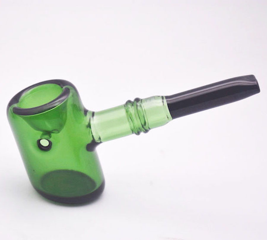 

High quality glass hammer pipe Tankard Sherlock glass tobacco pipes glass smoking pipe mixed color wholesale hand pipe free shipping