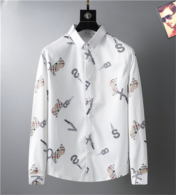 

2021 Designer Men's Formal Single Breasted Shirt Commercial High Quality Fashion Casual Top Lined Women's Print Embroidered Lapel Spring Fit Wear tee170, Color
