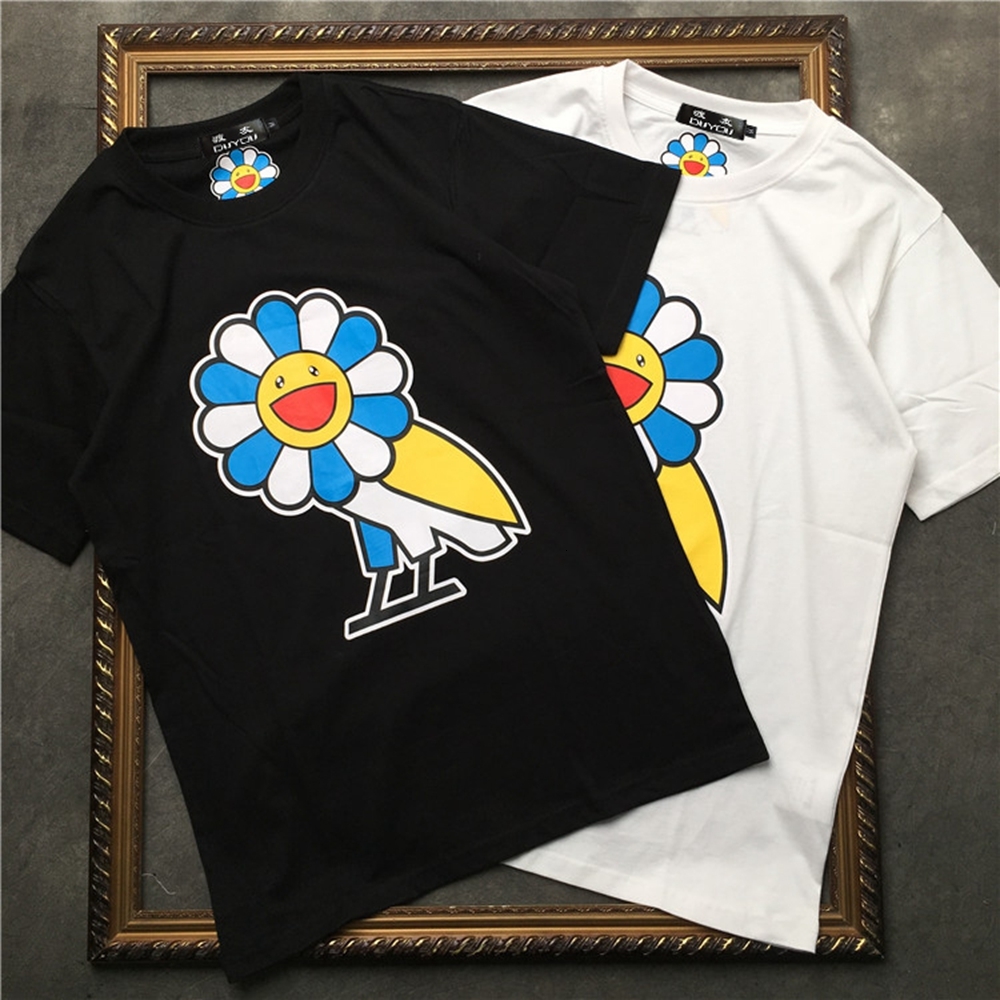 

2021 New Barrett Men's Short-sleeved T-shirt Sun Flower Cartoon Pattern Printing Women t Shirts|streetwear 2191001549 Gy2f, White