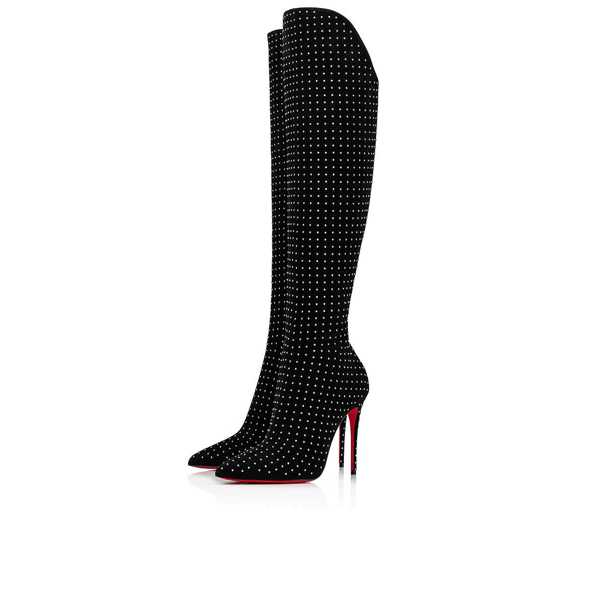 

Winter Women Boots Alta Botta Plume Brand stiletto Red bottom boot calfskin leather silver dot Pointed toe outdoor walking knee-length bootss