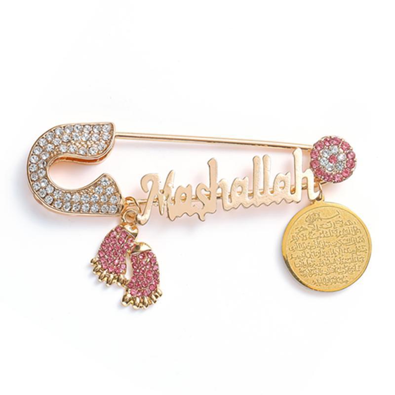 

Pins, Brooches Religious Scripture Ayatul Kursi Mashallah Zircon Islam Muslim Brooch Baby Pin