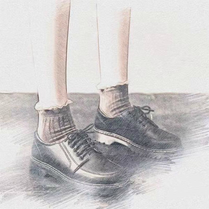 

Harujuku Jk Uniform Student Shoes Vintage School Mid-leaved Rentals to Genuine Black/brown/white Leather Goth College Woman Flats Uzl9