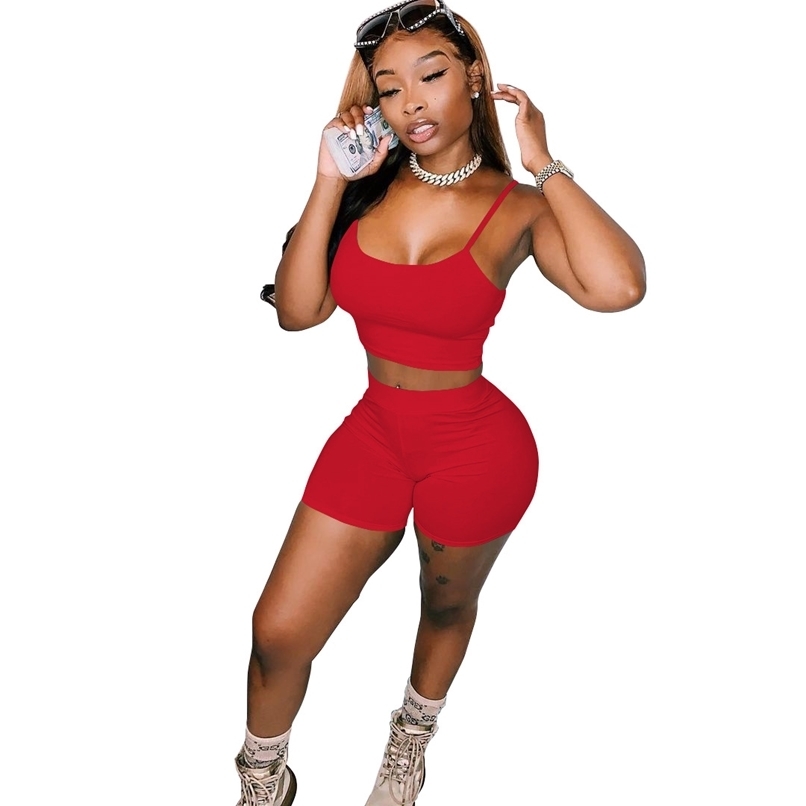

Loungewear Women Sets Clothes Black Girl Sexy Fitness Wear Yoga Shirt Tee And Sweatpants Summer Two Piece Outfits Wholesale 210525, Fuchsia
