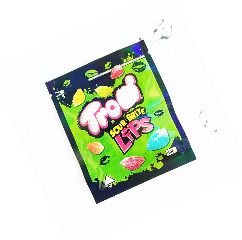 

Chocolate Edible Packaging mylar bag TRIPS 250mg 500mg gummy packs Trolli Trilli 600mg zipper top heat seal baggies