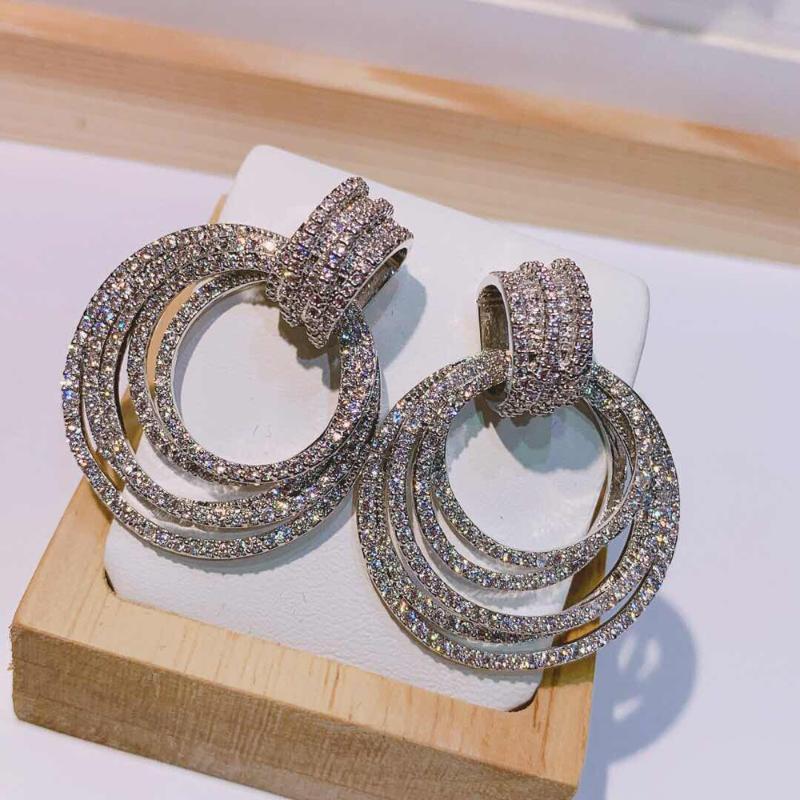 

Dangle & Chandelier HIBRIDE Drop Earrings Summer Party Women Jewelry Dress Up Fashion Style Bijoux Femme E-648, Silver