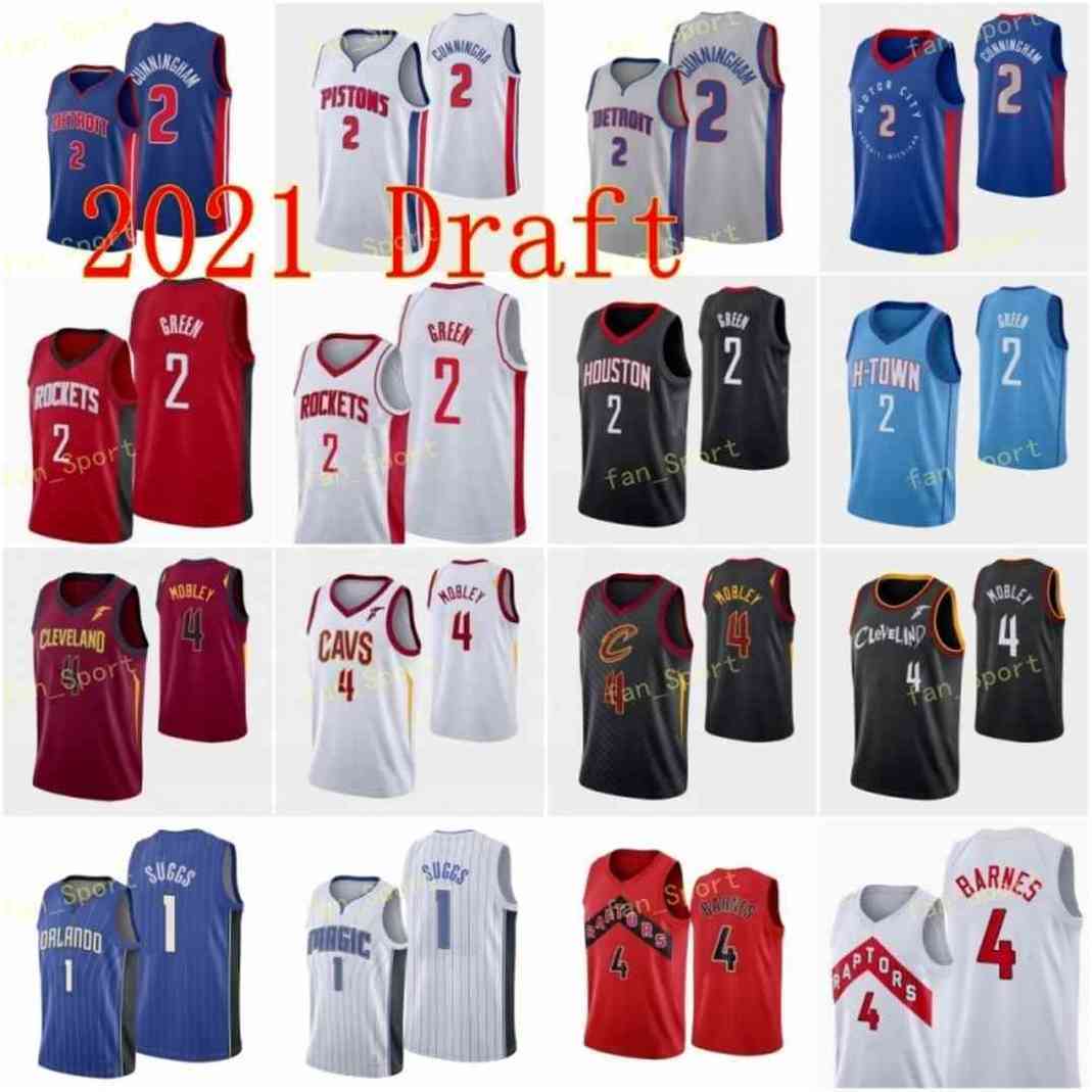 

City Earned Edition Cade 2 Cunningham Basketball Jerseys Jalen 2 Green Evan 4 Mobley Scottie 4 Barnes Jalen 1 Suggs Blue White Red Black, As