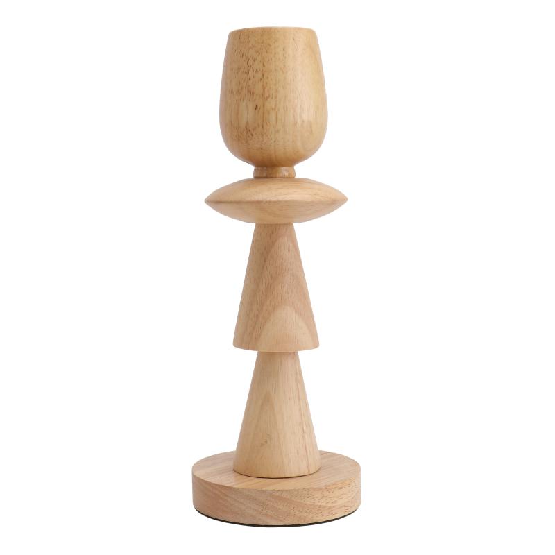

Candle Holders 1pc Wood Candlestick Home Candleholder Ornament Simple (Wood Color)