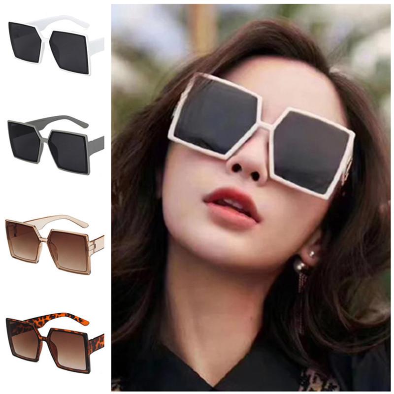 

Sunglasses Fashion Simplicity Square Sun Glasses Wide Temples Eyeglasses Anti-UV Spectacles Oversize Frame Goggles Ornamenta A