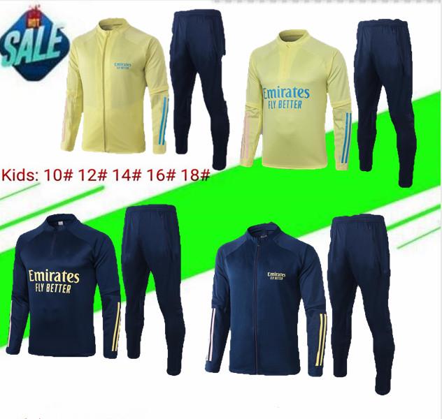 

20 21 arSeN kids football jacket training suit 2020 2021 PEPE SAKA WILLIAN GUENDOUZI child gunners soccer jackets jogging tracksuit chandal, Black;yellow