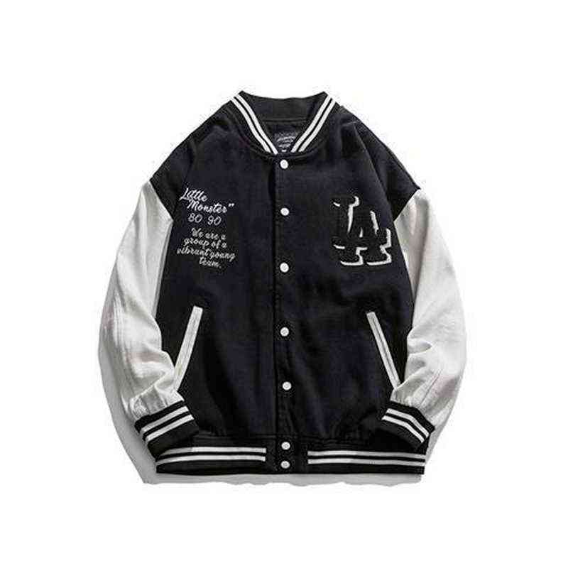 

street retro embroidery baseball uniform jacket men and women trendy brand hip-hop loose wild casual couples jacket 211110
