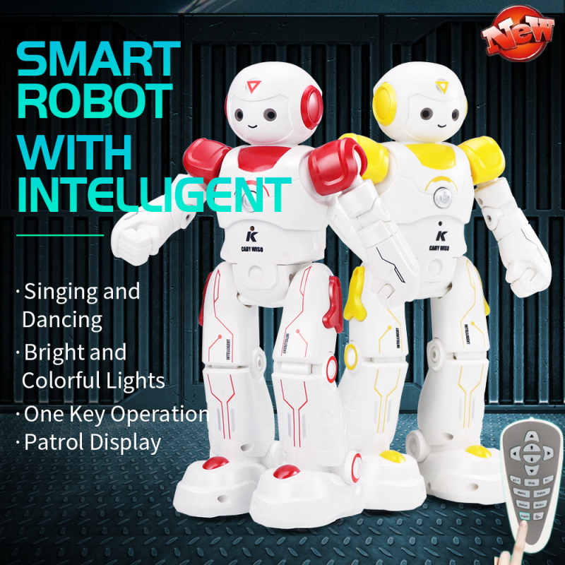 

Remote Control RC Smart Space Patrol Robot RC Robot Model Parent-child Interaction Singing Dancing Auto DEMO Electronic Kids Toy, Red