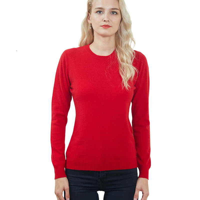 

2021 New Women's Warm Long Sleeve Knitting Jumper Autumn Winter Women Female Thickening Sweater 100% Cashmere O-neck Dwdl, Green