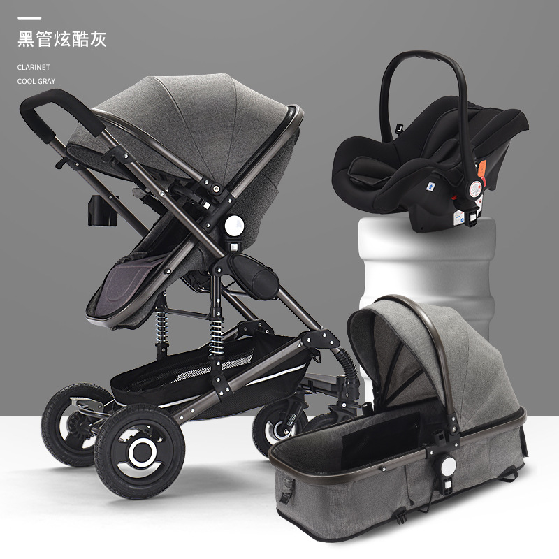

Baby Stroller With Car seat 3 in 1 Luxury Travel Guggy Carriage Basket and Pram cochesitos de 428 U2