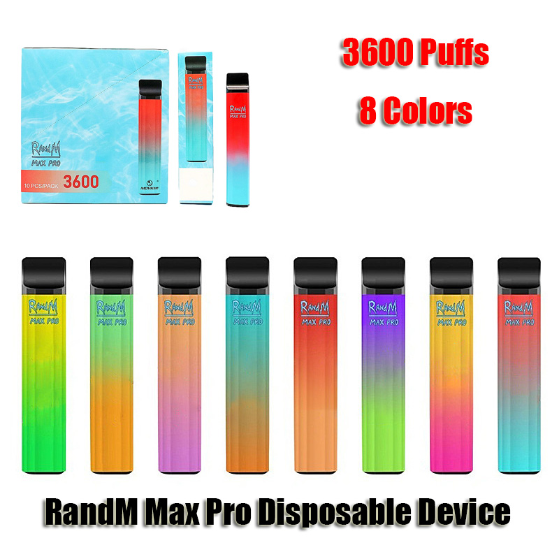 

Authentic RandM Max Pro Disposable Device Kit 3600 Puffs 1100mAh Rechargeable Battery Prefilled 10ml Pod Vape Pen Original VS Bar Plus