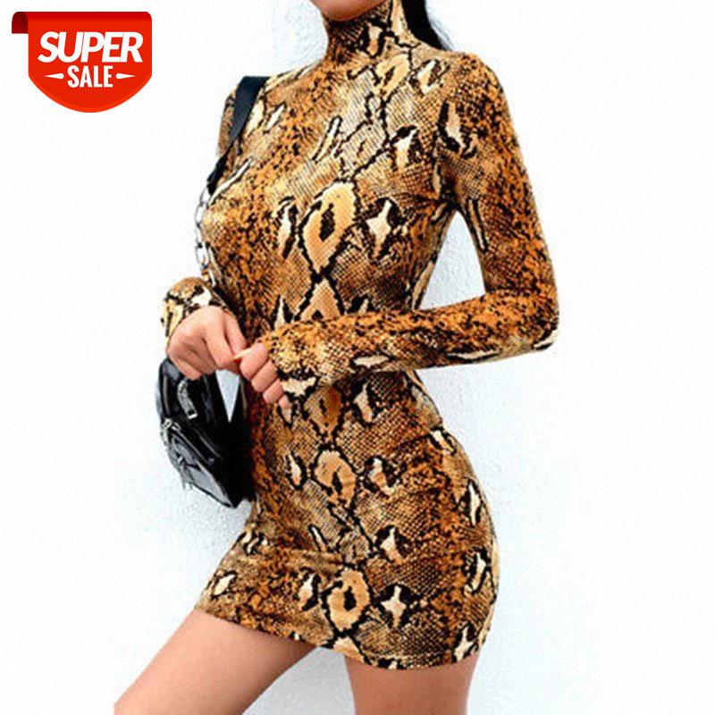 

Women Short Dresses Print High Neck Long Sleeve Bodycon Mini Dress Sexy Ladies Summer Beach Evening Party Club Wear #Ti5u, Black;gray