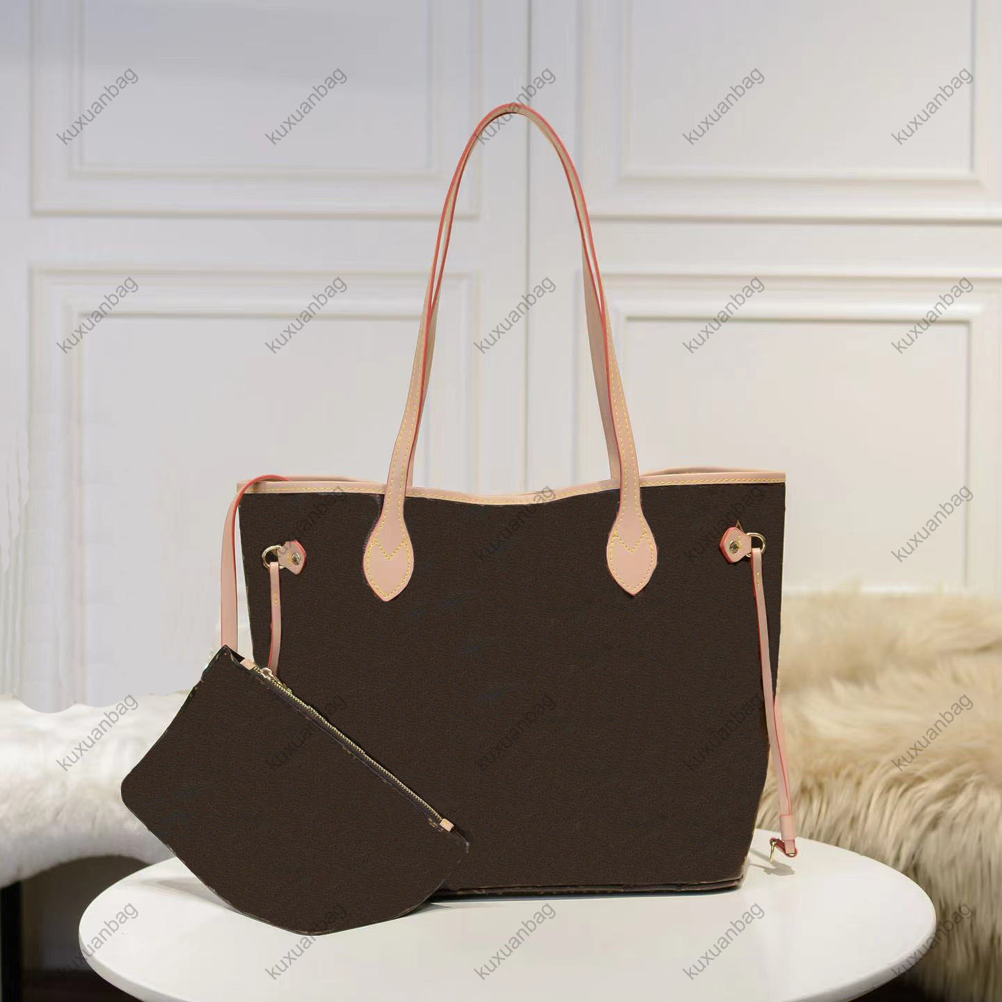 

Ladies handbag 2021 luxury designer bag one-shoulder bag cross-body bag Stylish style purse two-piece set, Gift bag