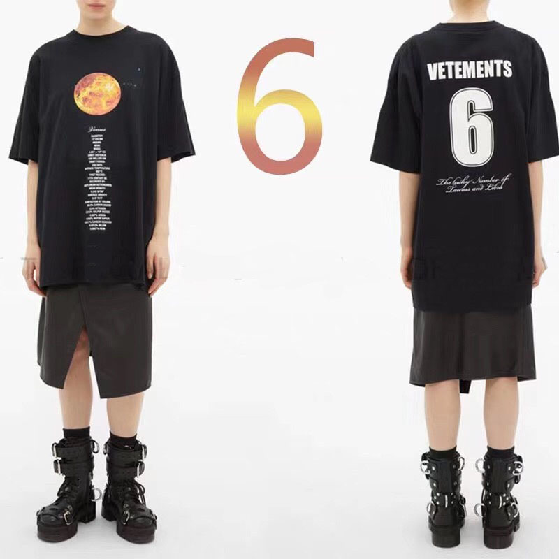 

2021 New 20ss Latest Hip Hop Vetements 3d Printing Solar System Gallery Venus Mars Men Women T-shirt Embroidery Fashion Short Sleeved 678 Hg