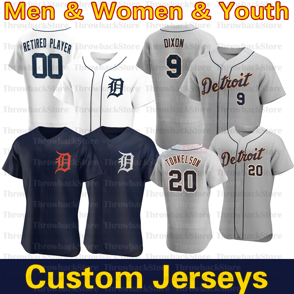 

Detroit Jerseys 24 Miguel 28 Niko Goodrum 2 Nicholas Castellanos 14 Christin Stewart 12 Brandon Dixon 21 JaCoby Jones 30 Harold Castro, Men/flexbase/navy-white