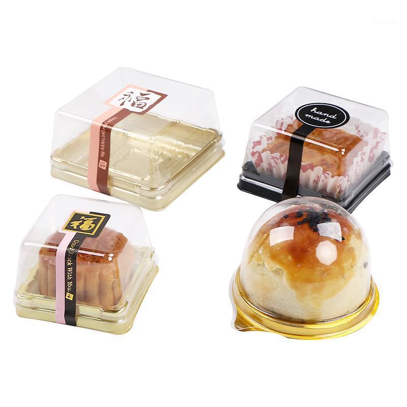 

Gift Wrap 50pcs Clear Cupcake Packaging Box Transparent Moon Cake Dome Containers Wedding Valentine'S Day Party Dragees/Candy Holder