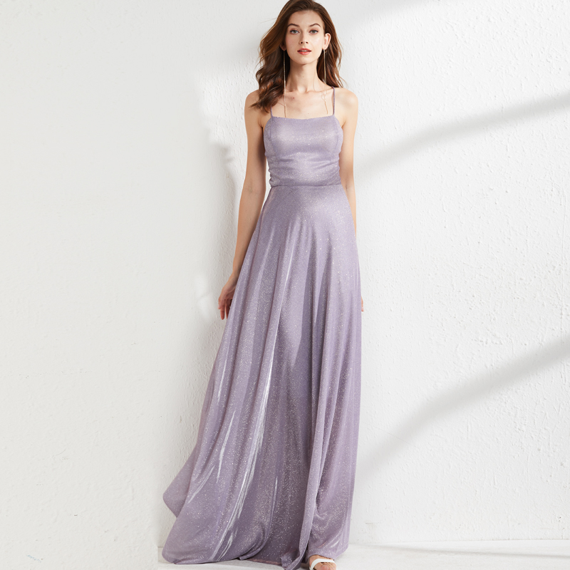 

Women' Runway Designer Dresses Sexy Spaghetti Straps Sparkling Open Back Lace Up Elegant Long Party Prom, Pink