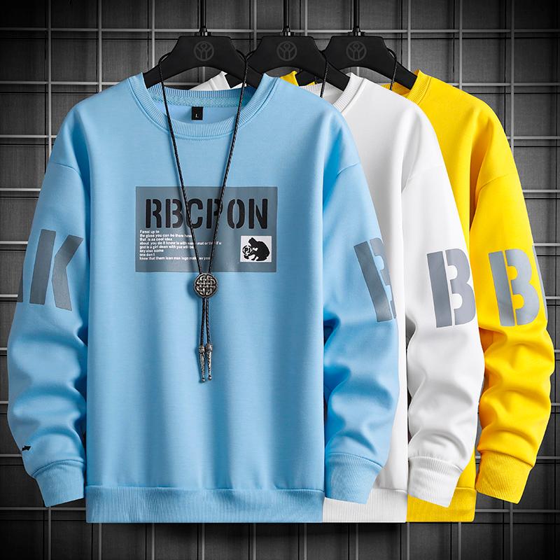 

Men's Hoodies & Sweatshirts Fashion Mens Casual O-Neck Male Letter Printed Pullover Man Hip Hop Sweatshirt Streetwear, Ywb2007white