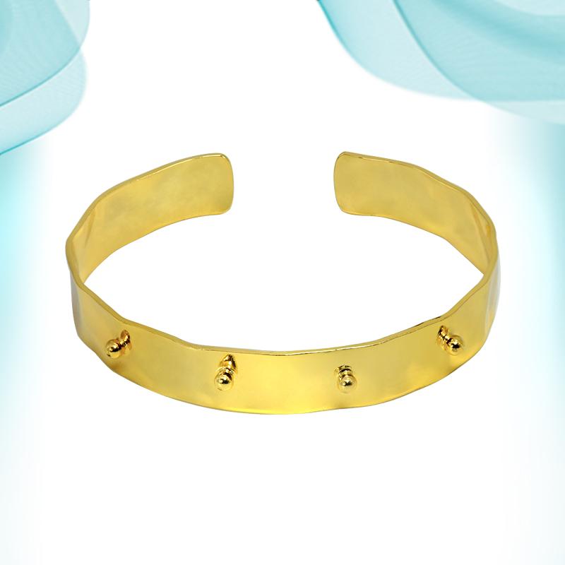 

Bangle Bracelets On Hand Golden Plated Stainless Steel Jewelry C Shape Simple Fashion Bangles Daily Accessories Wedding