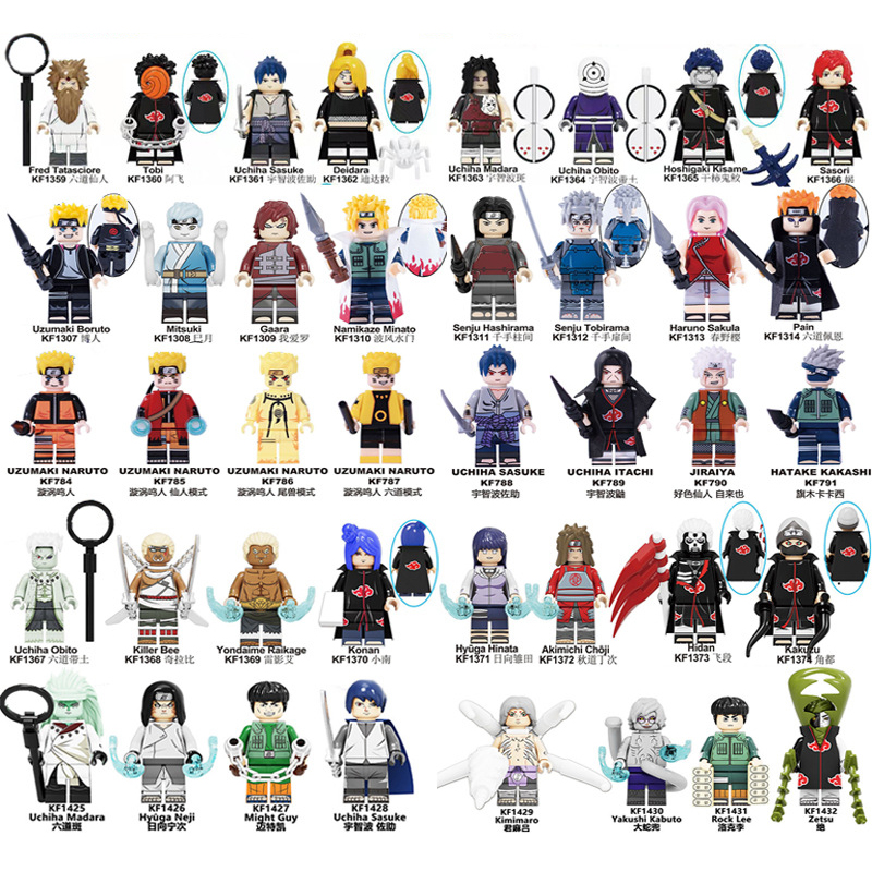 

Japan Cartoon Anime Minifig Hokage Ninja Uzumaki Naruto Hatake Kakashi Uchiha Sasuke Itachi Jiraiya Mini Action Figure Building Blocks Toy