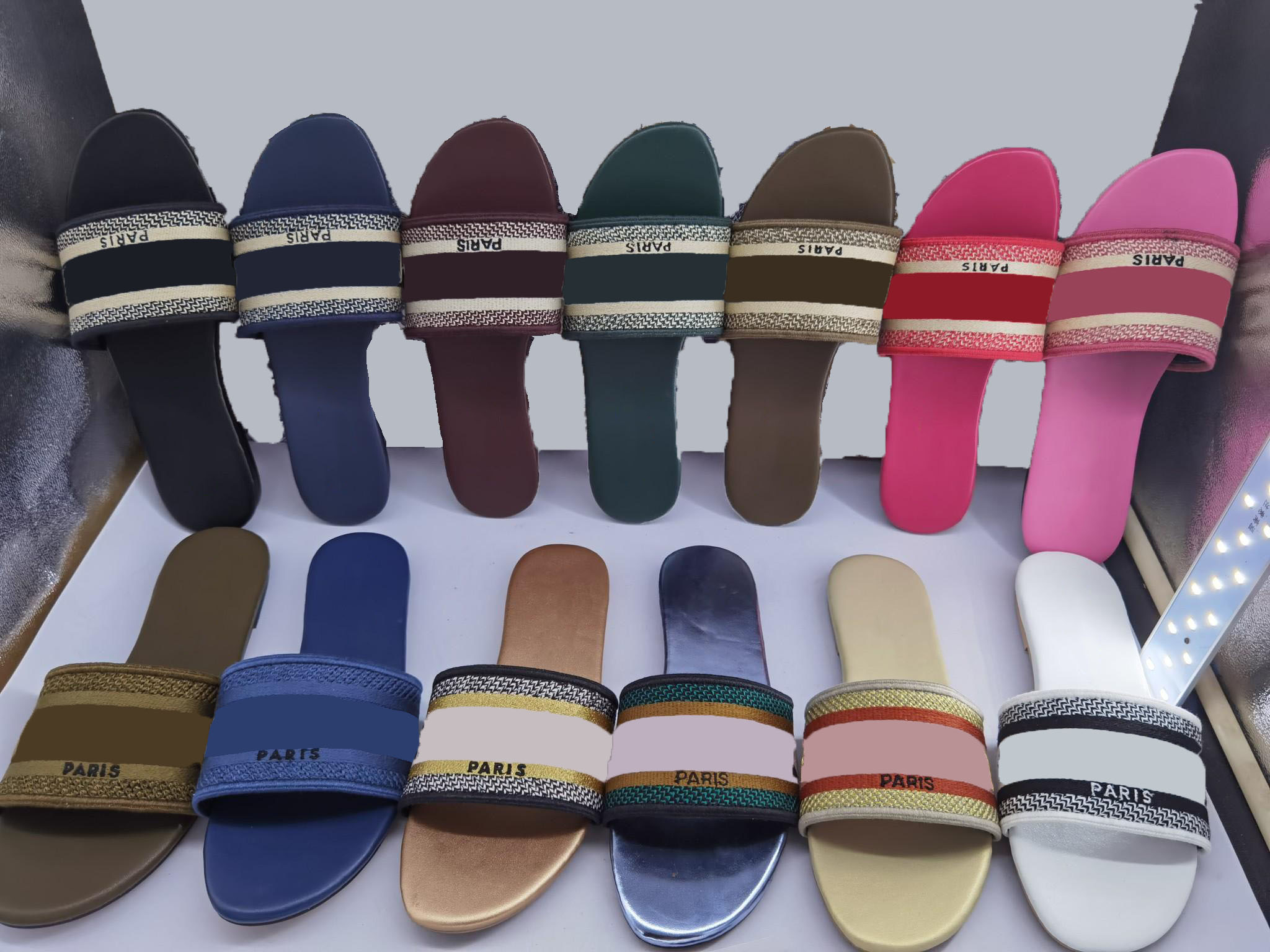 

Fashionable Parisian embroidered slippers, non-slip beach shoes for summer, Color 6