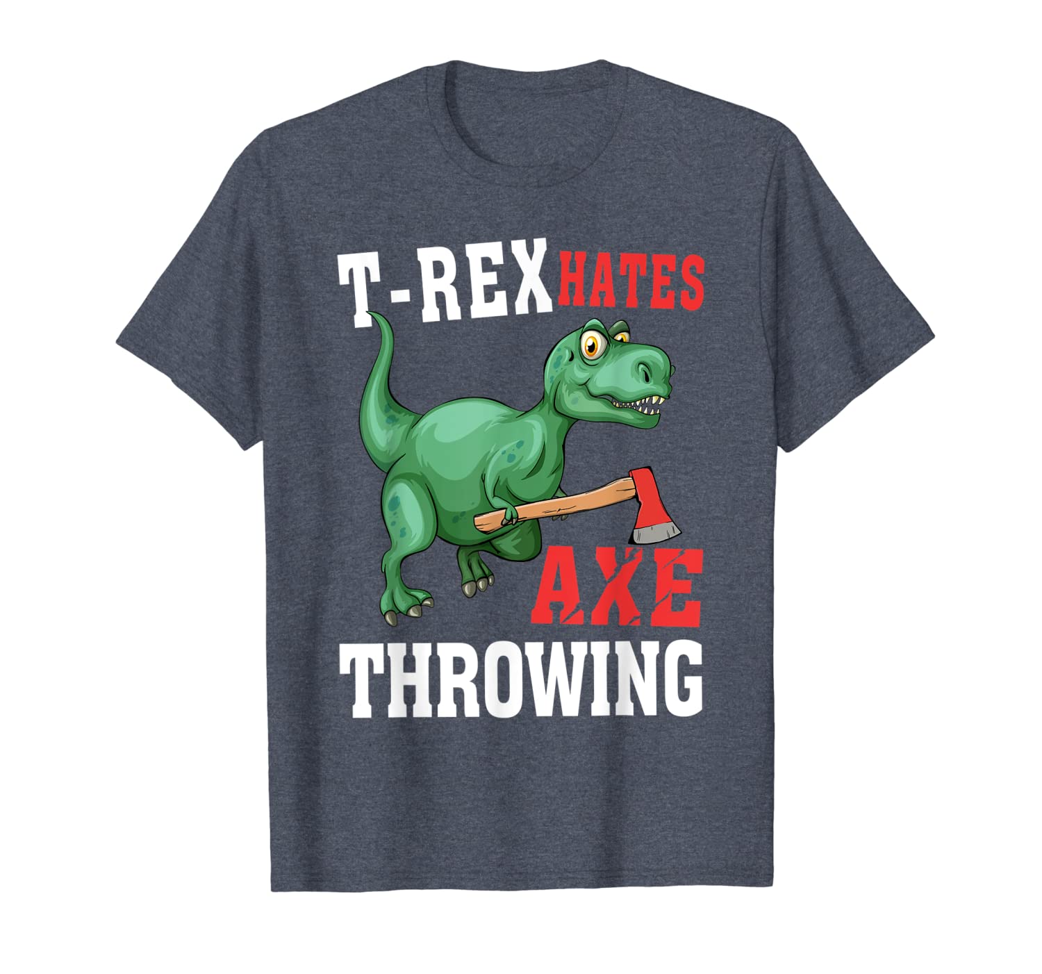 

axe throwing funny hatchet lumberjack t rex t-shirt, White;black