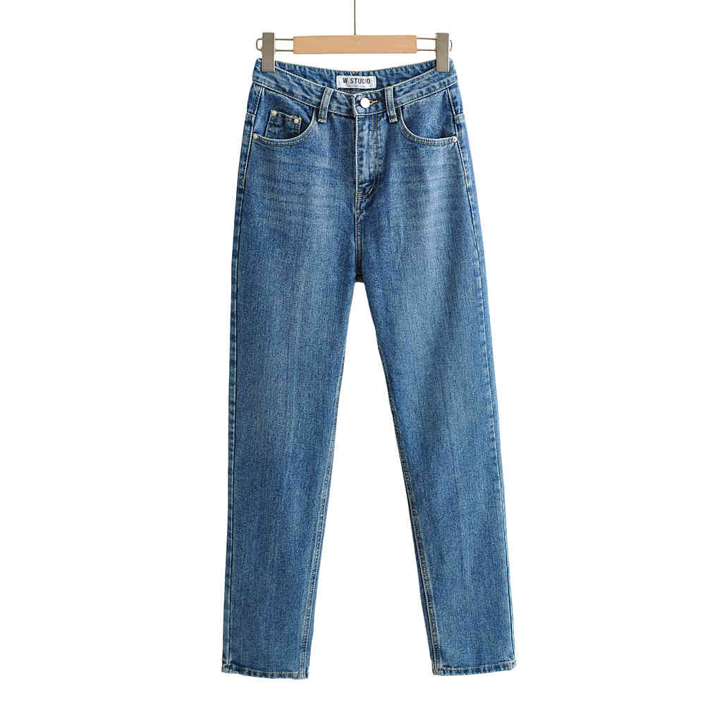 

Women's Jeans Za fashions fancy brim pants with hemmed openings burned vintage jeans high waist female personality zipper wide leg H94C, 1# shoe box