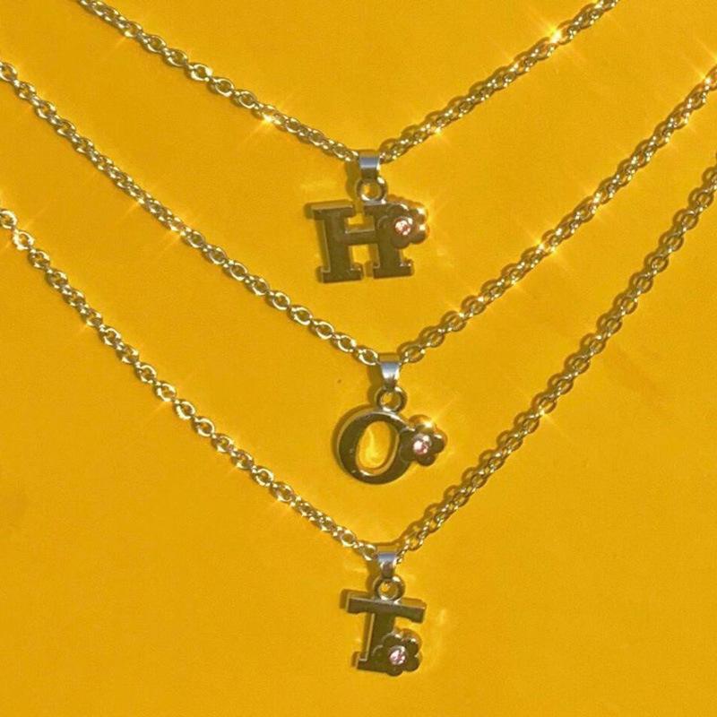 

Pendant Necklaces Layered Letter Necklce BM Style Cute Harajuku Necklace Kpop Street Custom Available Drop