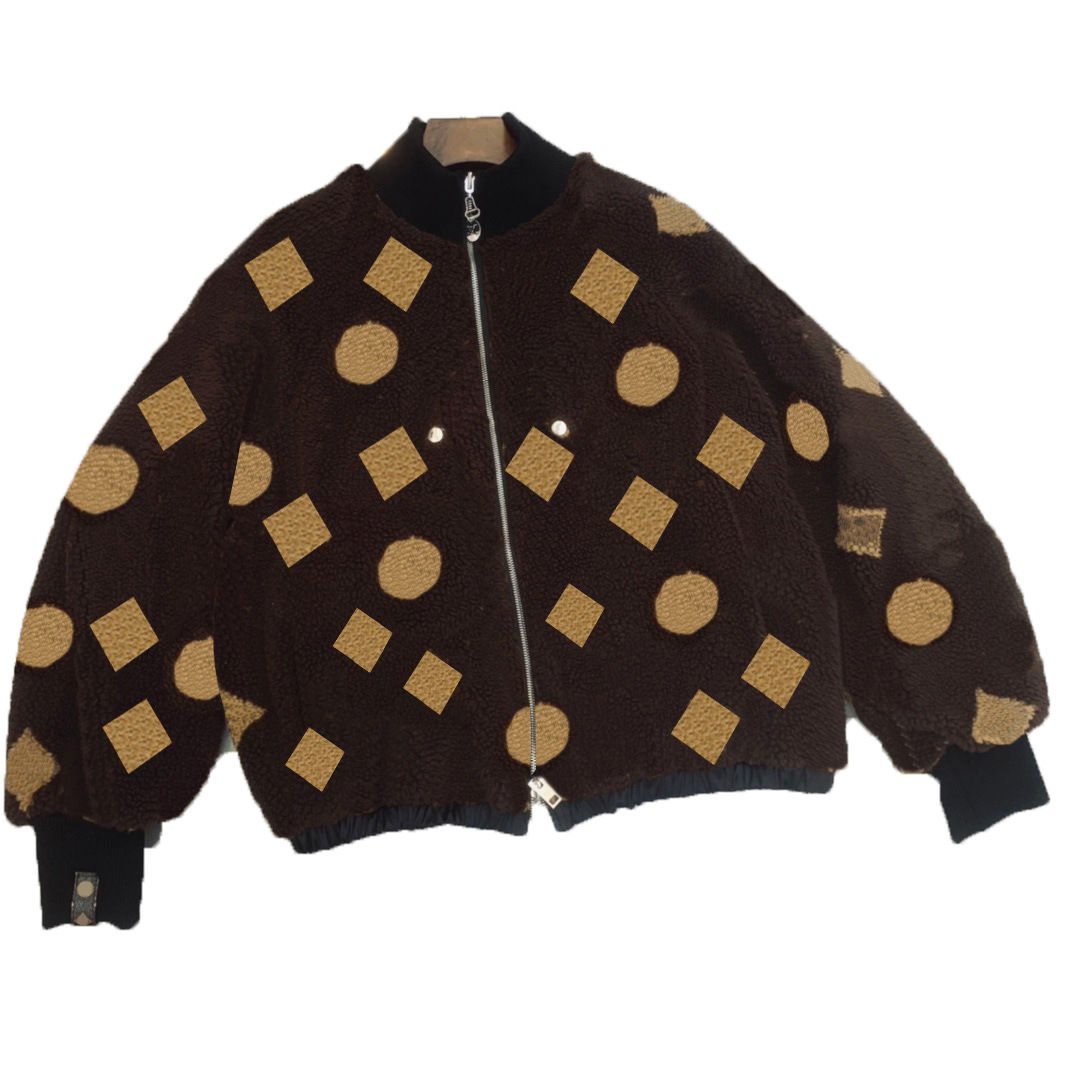 

Womens Faux Fur Flannel Tech Fleece Lamb Wool Men Bomber Jacket Unisex Winter Coats High Quality Outerwear, Black