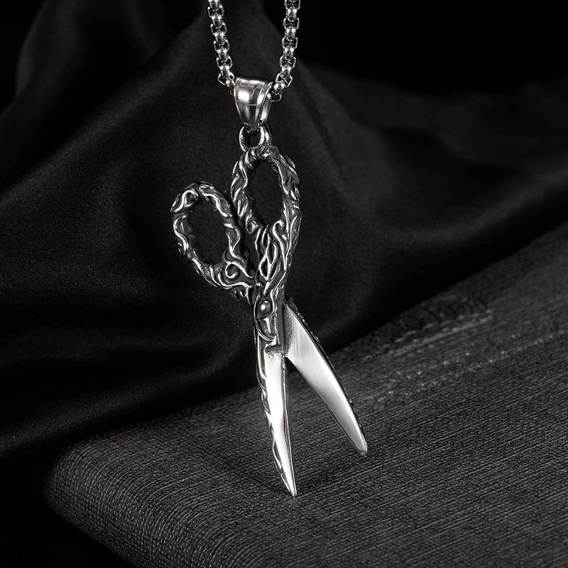 

Pendant Necklaces Scissors Necklace For Men Stainless Steel 2021 Jewelry Unique Funny Emo Korean Dropship