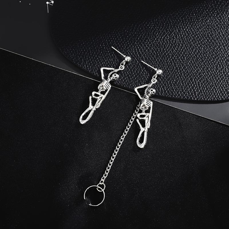 

Dangle & Chandelier Earrings For Women Girls Drop Teens Charm Gift Party Simple Punk Cool Halloween Skull Cross Horror Skeleton, Silver