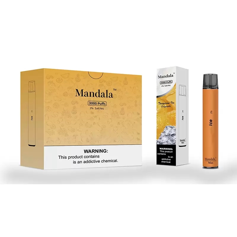 

Mandala Max 3000 Puffs Disposable Electronic Cigarette Vape Pen 1000mAh Battery Case Unit 8ml Original 100% Authentic