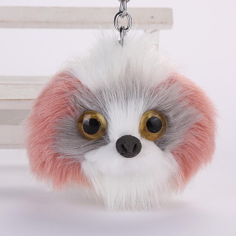

Keychains Pompom Poodle Dog Bag Pendant Fluffy Keyring Pet Puppy Key Chain For Car Ring Women Faux Fur Jewelry