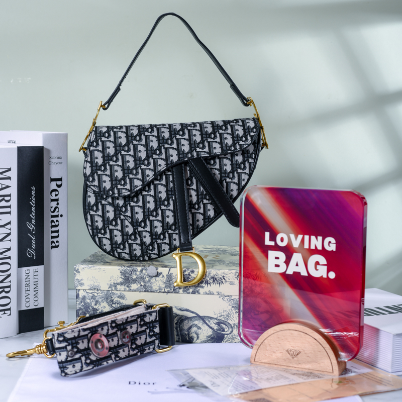 

Women Handbag Shoulder Bags Shopping Totes Classic Brown purse date flower Saddle bag Multifunctional carry pack, #17 dust bag