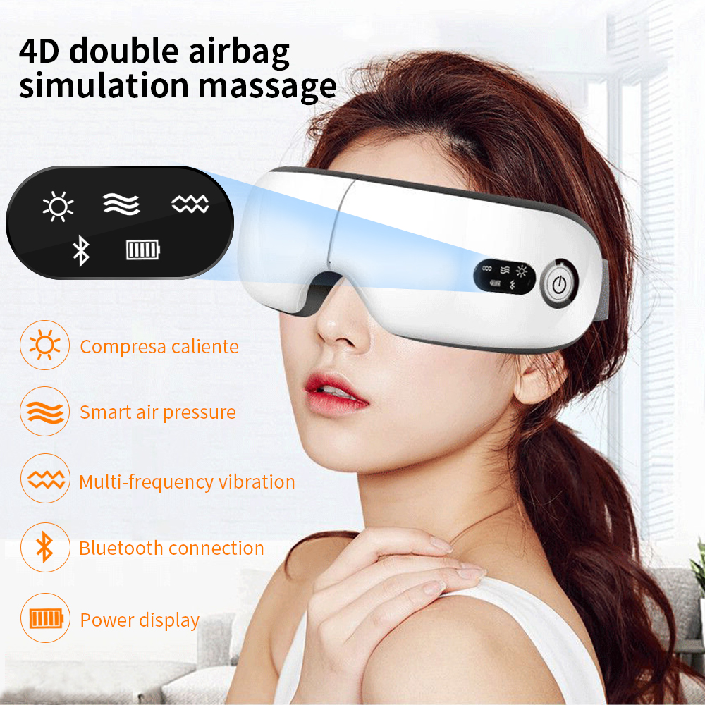 

Eye Massager 9D Air Pressure Vibration Eye Care Instrument Fatigue Relieve Hot Compress Bluetooth Music Smart Massage glasses