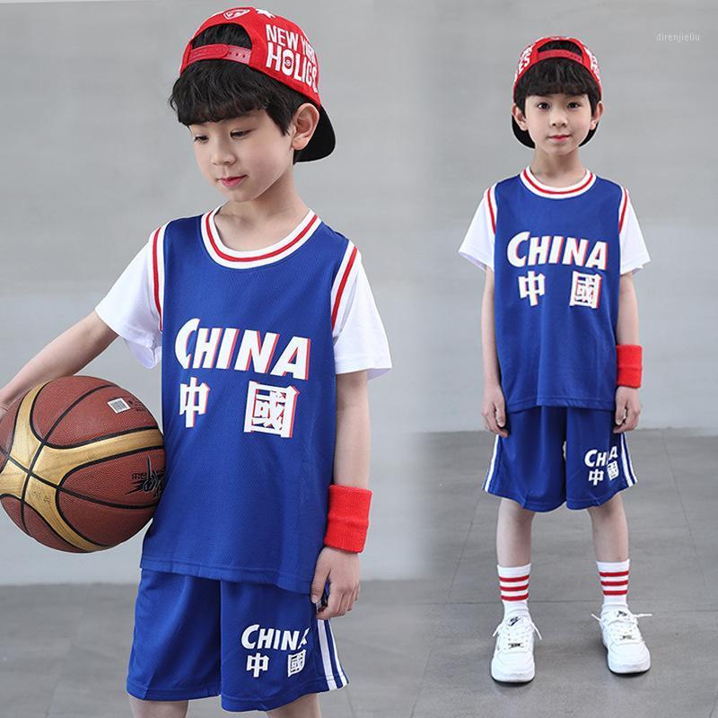 

Running Sets Children's Short Sleeve Suit Summer Football Basketball Quick Drying Clothes Boys' Absorb Sweat Breathable Outdoor, Black;blue