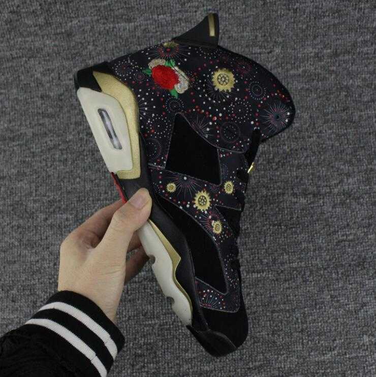 

6 High Quality 6s Chinese New Year Basketball Shoes Men 6s CNY Peony Fireworks Embroidery Gold Clips Sneakers With Box, Chinese new year/cny