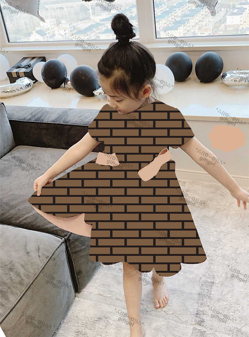 

Classic Print Dresses Hipster Top Quality Children Designer Girl's Clothing Outdoor Kids Luxury Fabric Wear Plus Size 90-160cm