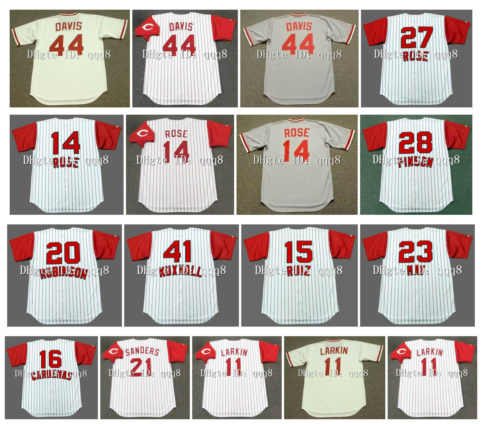 

Vintage 1960 Cincinnati Baseball Jersey Reds PETE ROSE DEION SANDERS ERIC DAVIS BARRY LARKIN VADA PINSON FRANK ROBINSON JOE NUXHALL CHICO RUIZ LEO CARDENAS LEE MAY, As pic