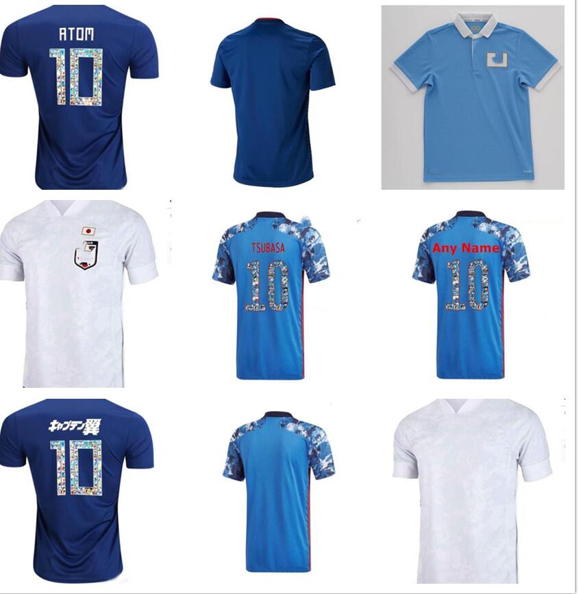 

Japan jerseys 2018 world cup home ATOM 10 CARTOON NUMBER Captain Tsubasa maillot Japon jersey KAGAWA KAMAMOTO shirt, Black;yellow