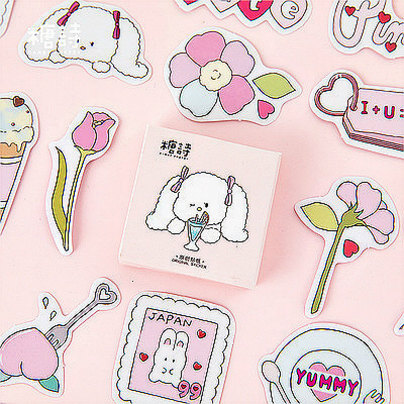 

5pieces/lot 1pcs kawaii pink cute stationery sticker adhesive paper flake lovely label sticker scrapbooking stationery stationery