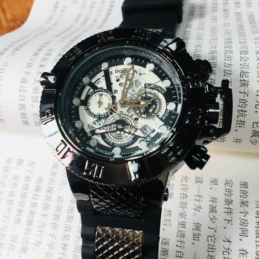 

Hot sale INVICTA sports men's calendar quartz watch, personality large dial, all functions can be operated, Slivery;brown