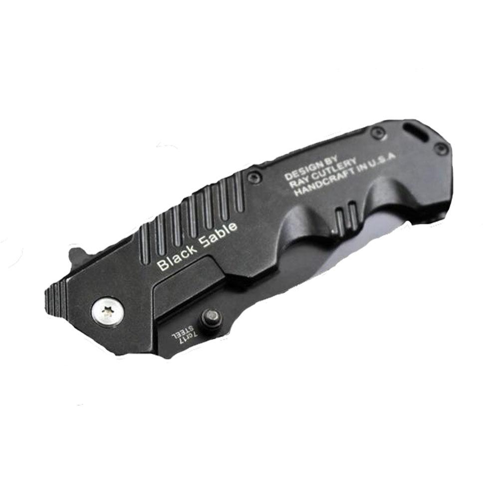 

Outdoor Camping survival high hardness Swiss multi-function Black Folding Knife